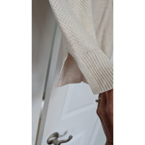 Gap Factory Cream Boat Neck Lightweight Textured Knit Sweater - Picture 5 of 6